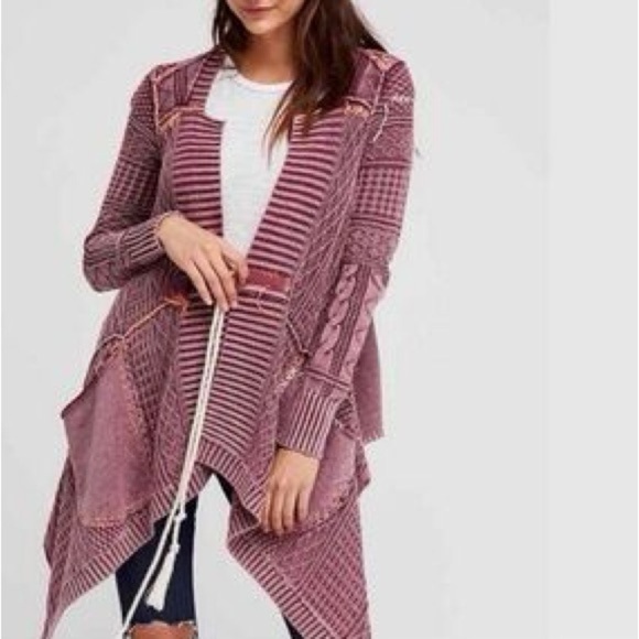Free People All Washed Out Chunky Knit Cardigan Size Medium - Picture 1 of 6